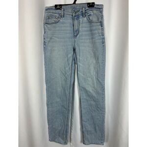 American Eagle Super High-Rise Straight Light Wash Stretch Denim Jeans Size 0